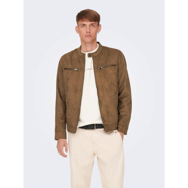 Veste Only & Sons Onswillow Suede 1446 Cognac
