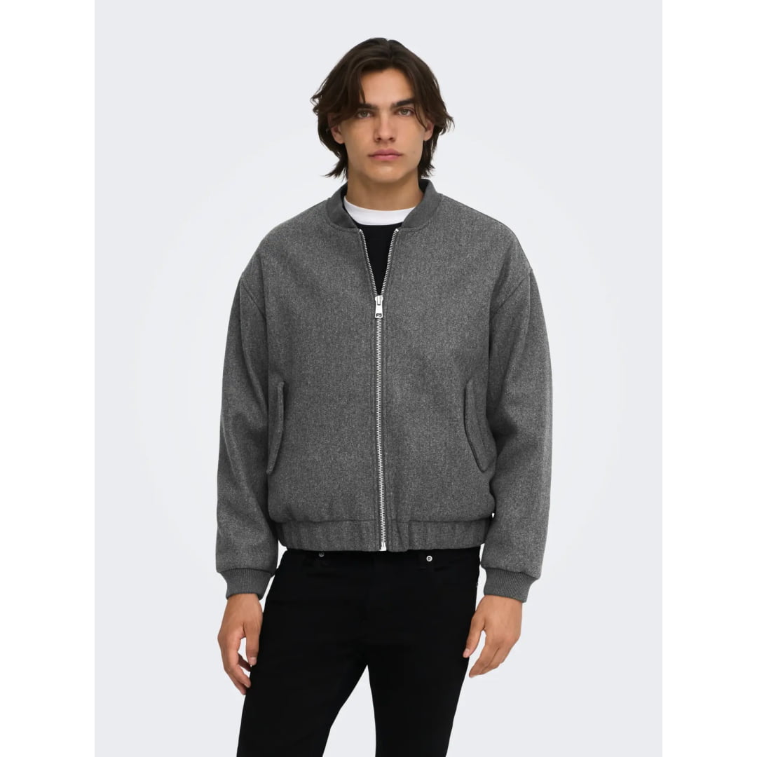 Veste Only & Sons Onsworf Life Bomber Dark Grey Melange