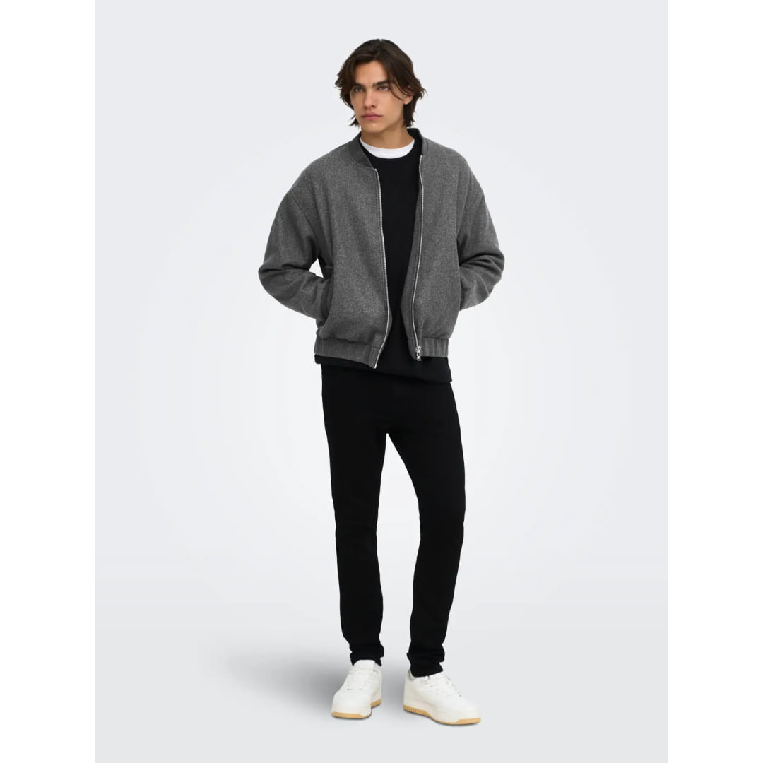 Veste Only & Sons Onsworf Life Bomber Dark Grey Melange