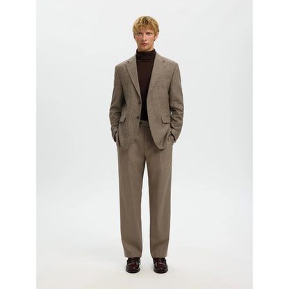 Veste Selected SLHREG-MILO Wool Blend Morel Houndstooth