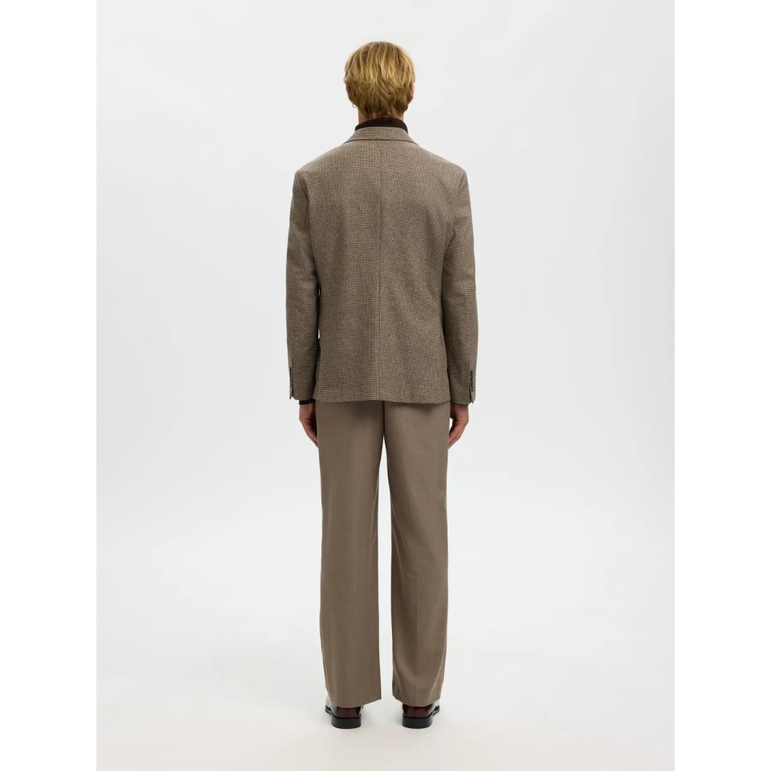 Veste Selected SLHREG-MILO Wool Blend Morel Houndstooth