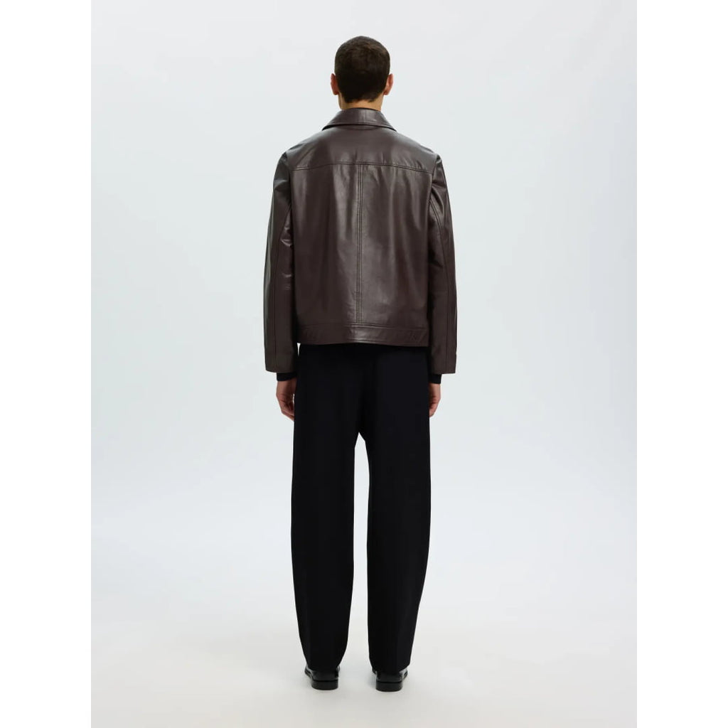 Veste Selected SLMSCOTT Leather Demitasse - Insidshop.com