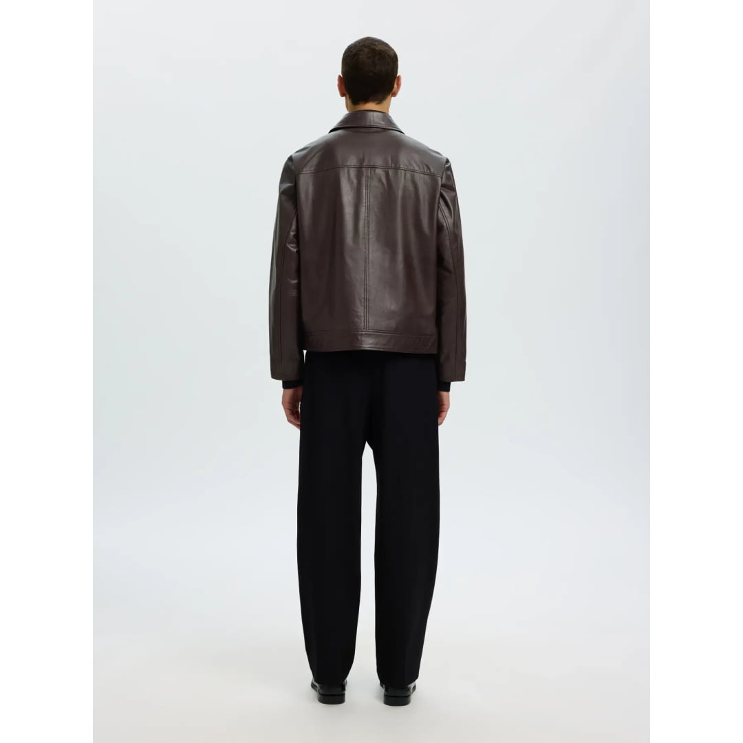 Veste Selected SLMSCOTT Leather Demitasse - Insidshop.com