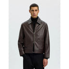Veste Selected SLMSCOTT Leather Demitasse - Insidshop.com