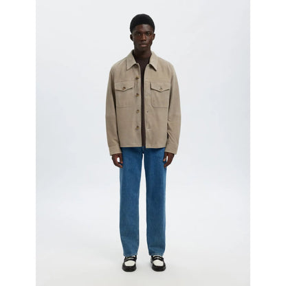 Veste Selected SLMTHOM Suede Overshirt Desert Taupe