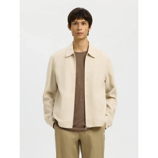 Veste Selected SLMYATE-Baird Linen Zip Beach Sand