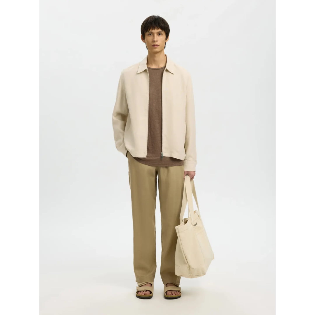Veste Selected SLMYATE-Baird Linen Zip Beach Sand