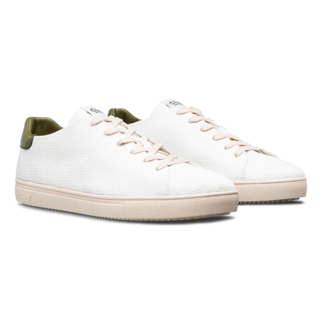 Baskets Clae x Seaqual Bradley Knit White Olive - clae