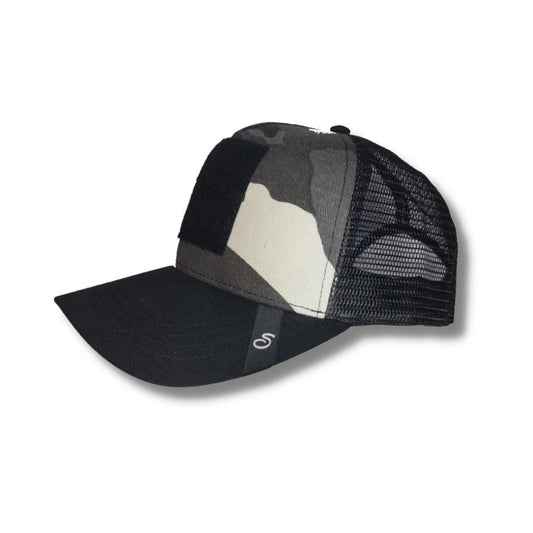 Casquette Scratchys Trucker Camouflage Noir Blanc -