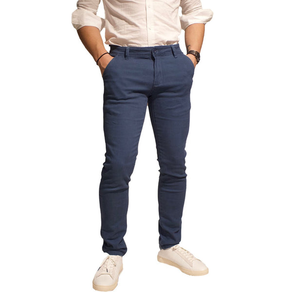 Chino LeeYo Tissu Intersaison Bleu Jean - leeyo tissu