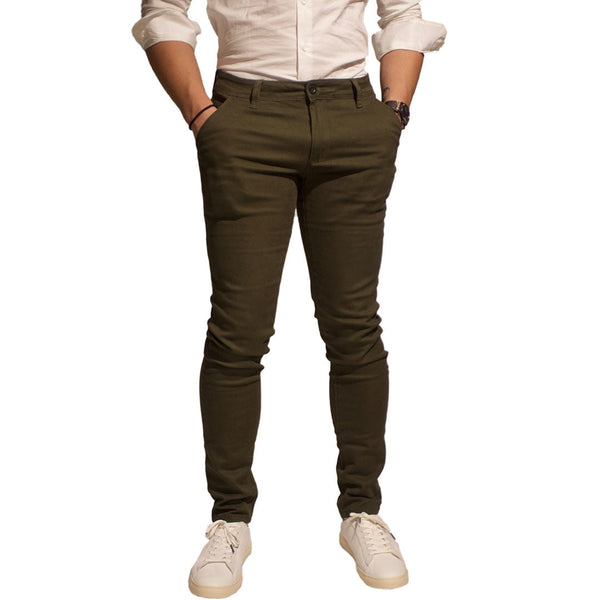 Chino LeeYo Tissu Intersaison Kaki - 28US / leeyo tissu