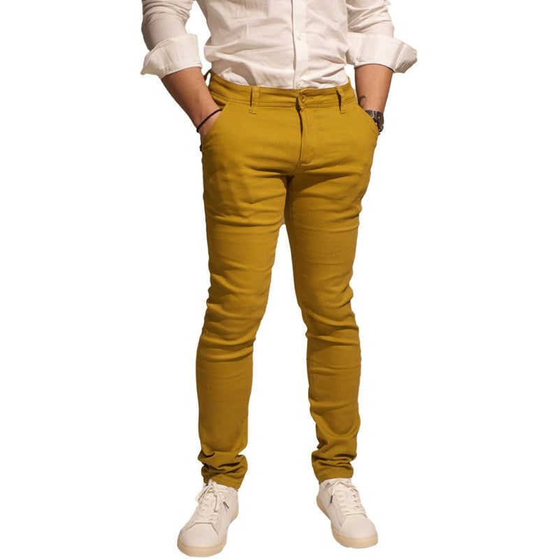 Chino LeeYo Tissu Intersaison Moutarde - 28US / Marron -