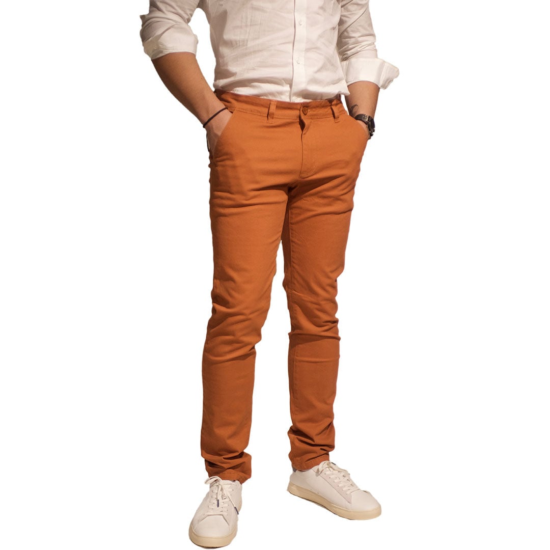 Chino LeeYo Tissu Intersaison Orange - leeyo tissu