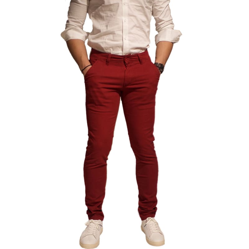 Chino LeeYo Tissu Intersaison Rouge - 28US / leeyo tissu