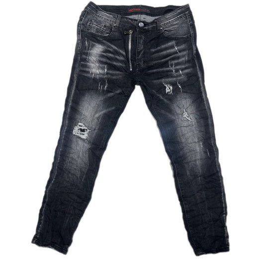 JEANS NOIR DESTROYED BC1056 - Jeans noir destroyed bc1056 -