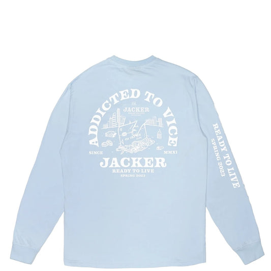 T-shirt Manches Longues Jacker Addicted Blue - manches
