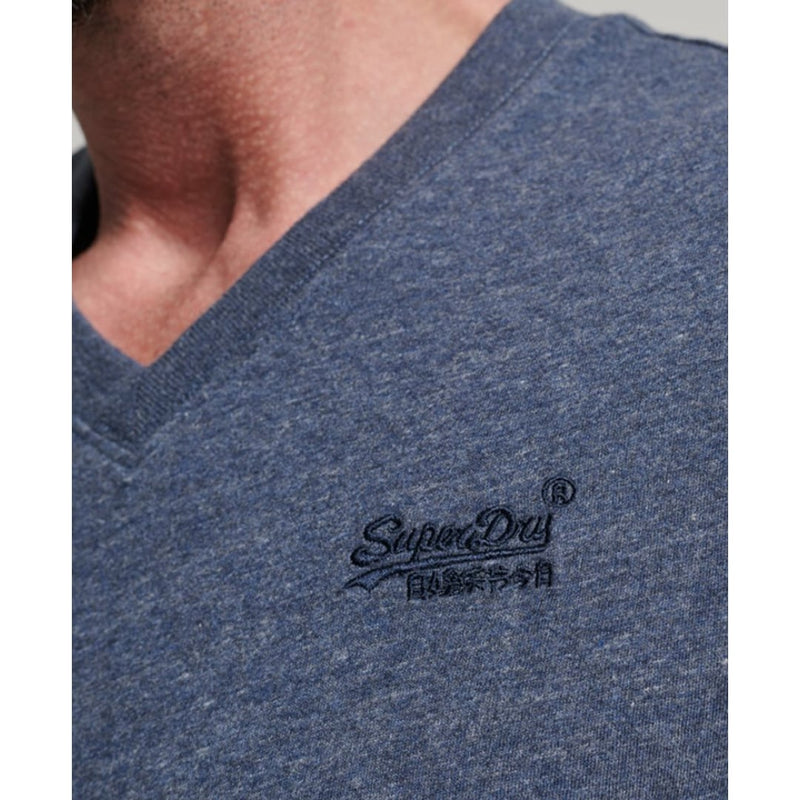 T-shirt Superdry Vintage Logo Emb Vee Navy Marl - superdry