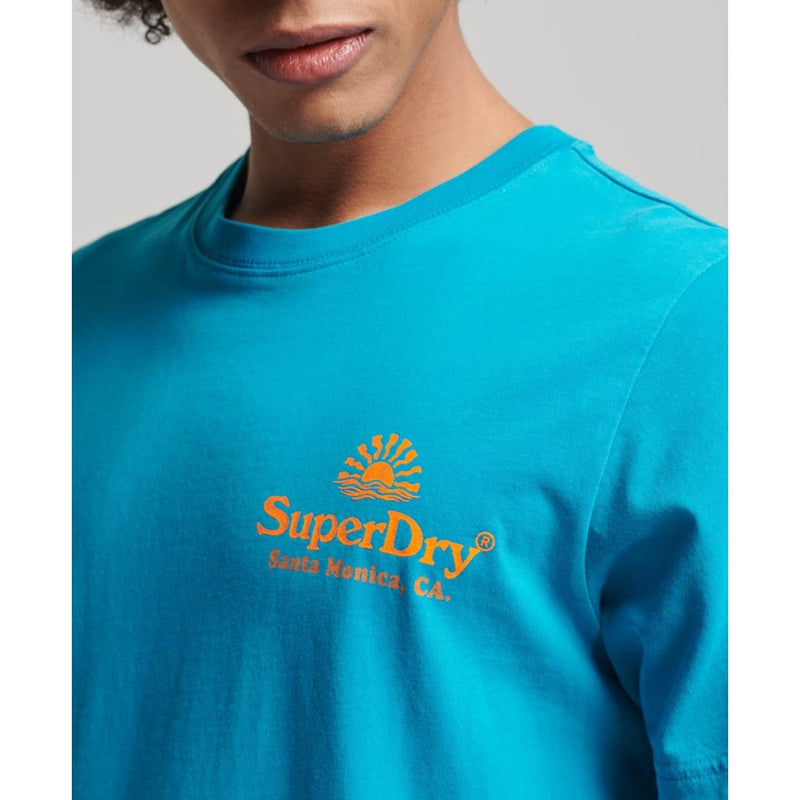 T-shirt Superdry Vintage Venue Neon Enamel Blue - superdry