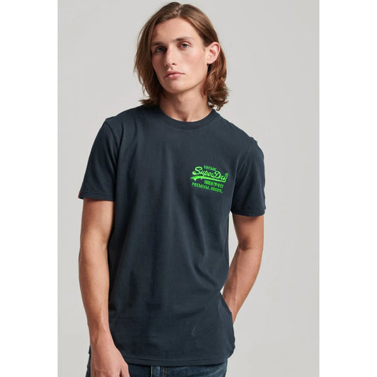 T-shirt Superdry Vintage VL Neon Eclipse Navy - superdry
